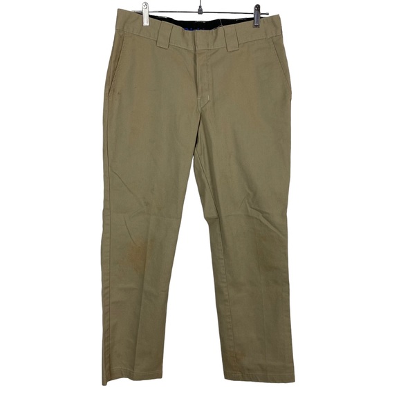 Dickies Pants Mens Vintage Dickies W34 X L3 Flex Slim Taper Khaki
